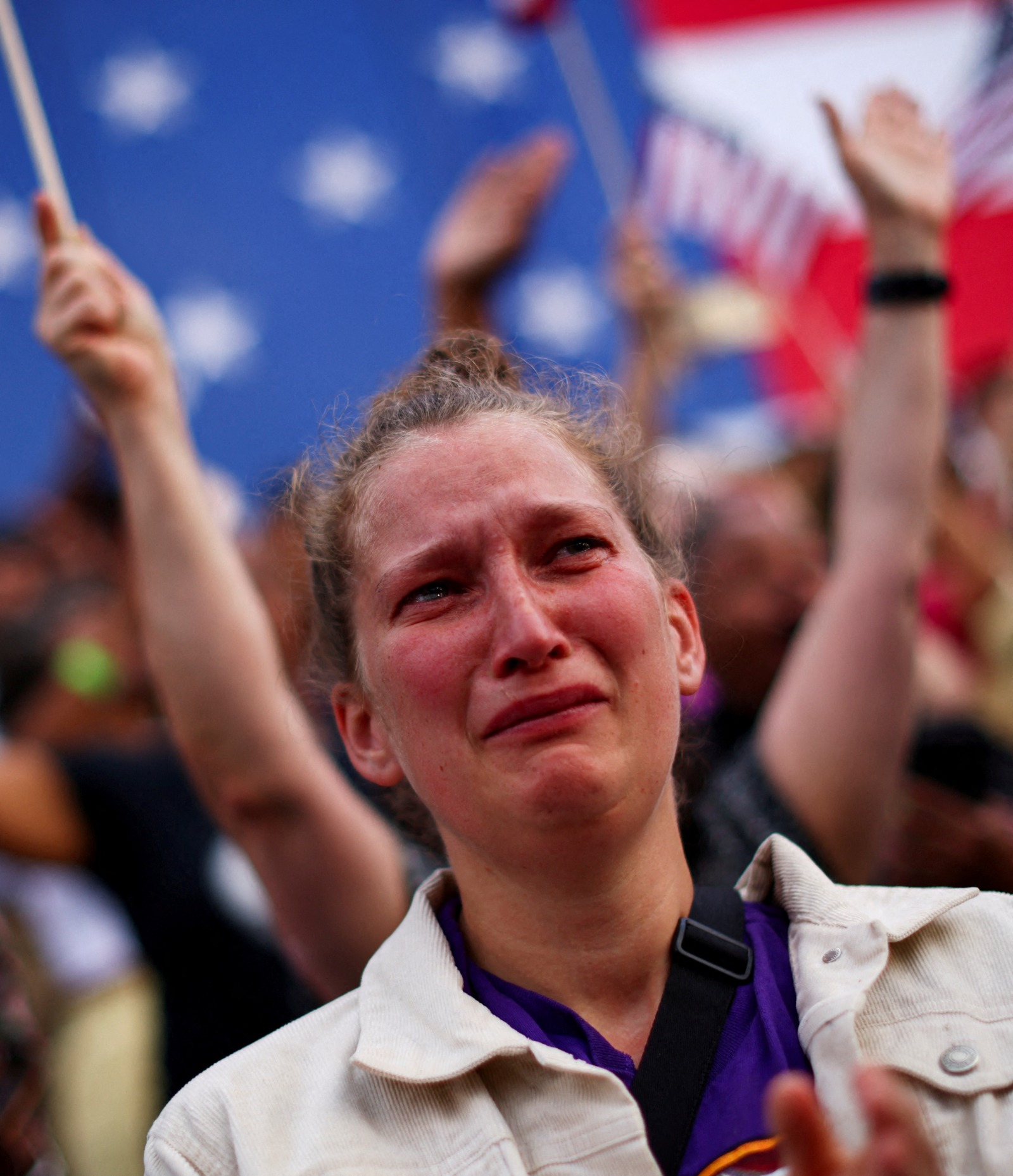 إحدى مؤيدات كامالا هاريس في جامعة هوارد بواشنطن
