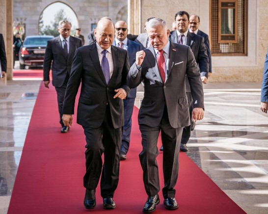 الملك يستقبل العليمي ويؤكد موقف الأردن