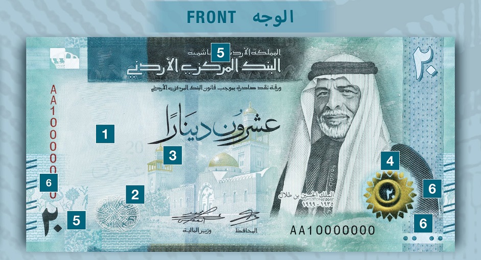 المركزي الاردني يطرح فئة العشرين دينارا