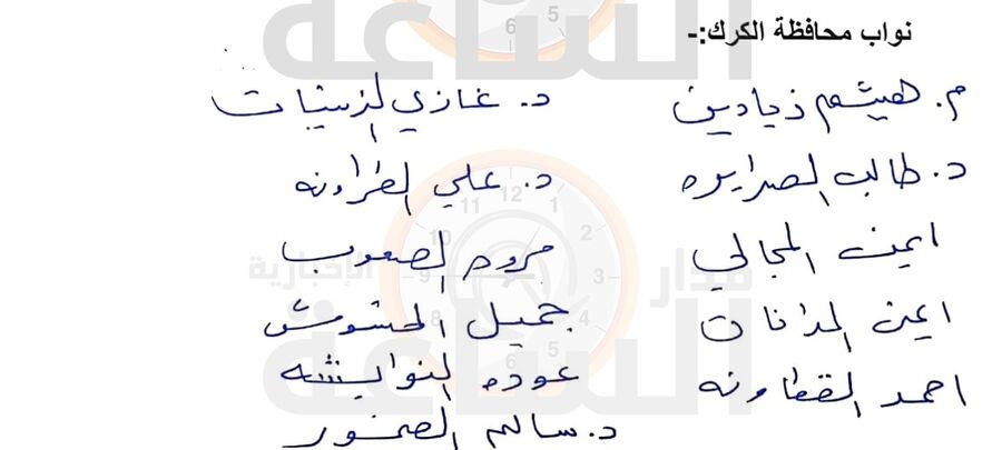 مذكرة من نواب الكرك إلى بشر