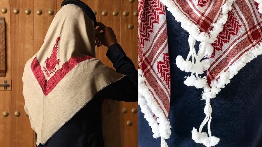 الشال القطري والشماغ الأردني في ورشة