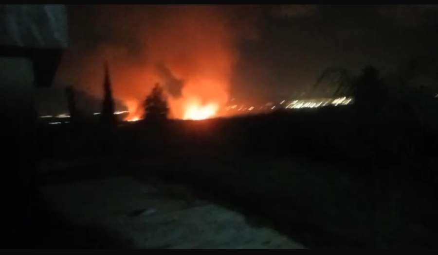 حريق في محيط نهر الأردن بمنطقة