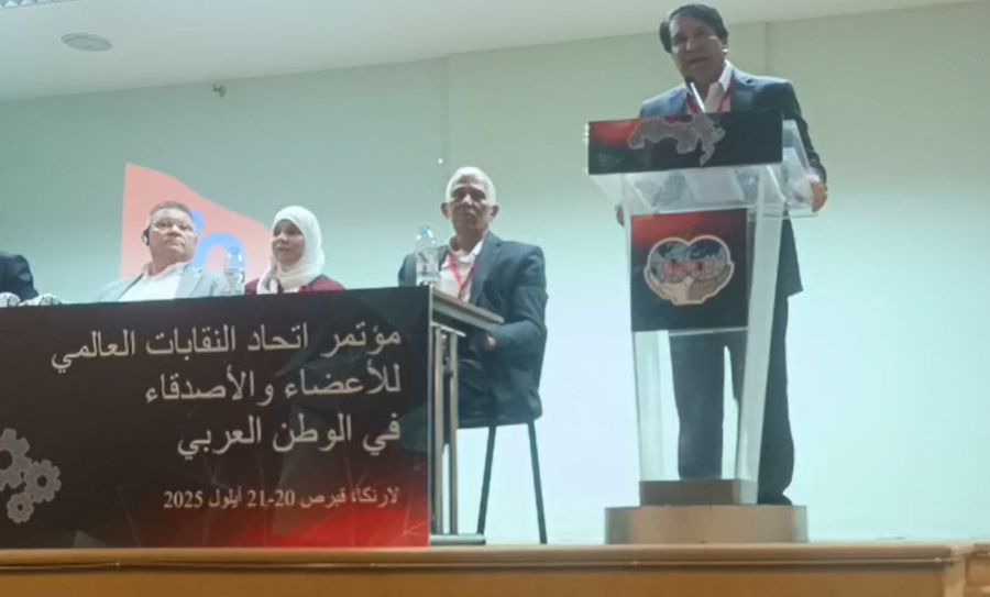 الزيود أمام نقابات العالم يستحضر موقف