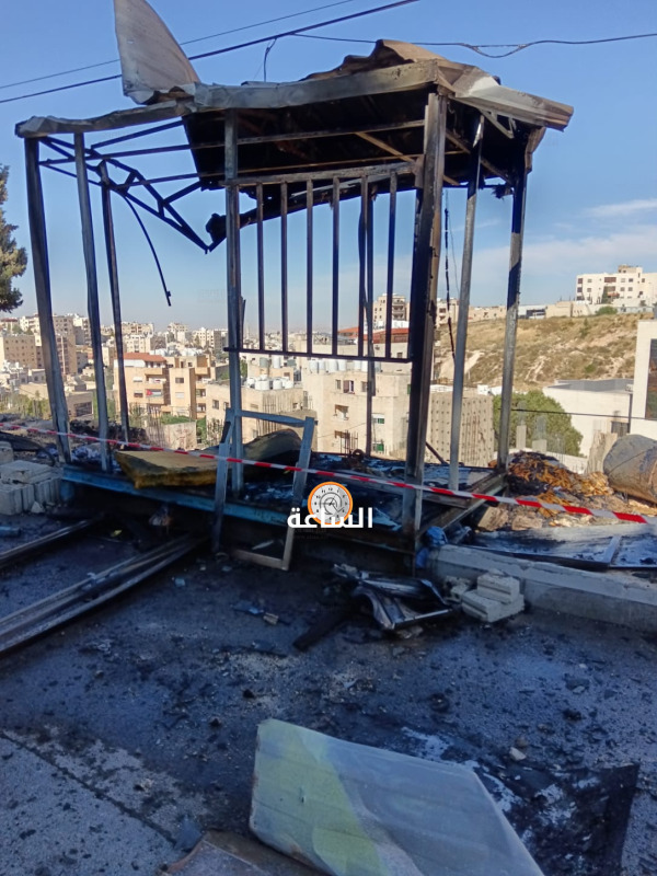 حريق بكرفان في شارع الأردن إثر