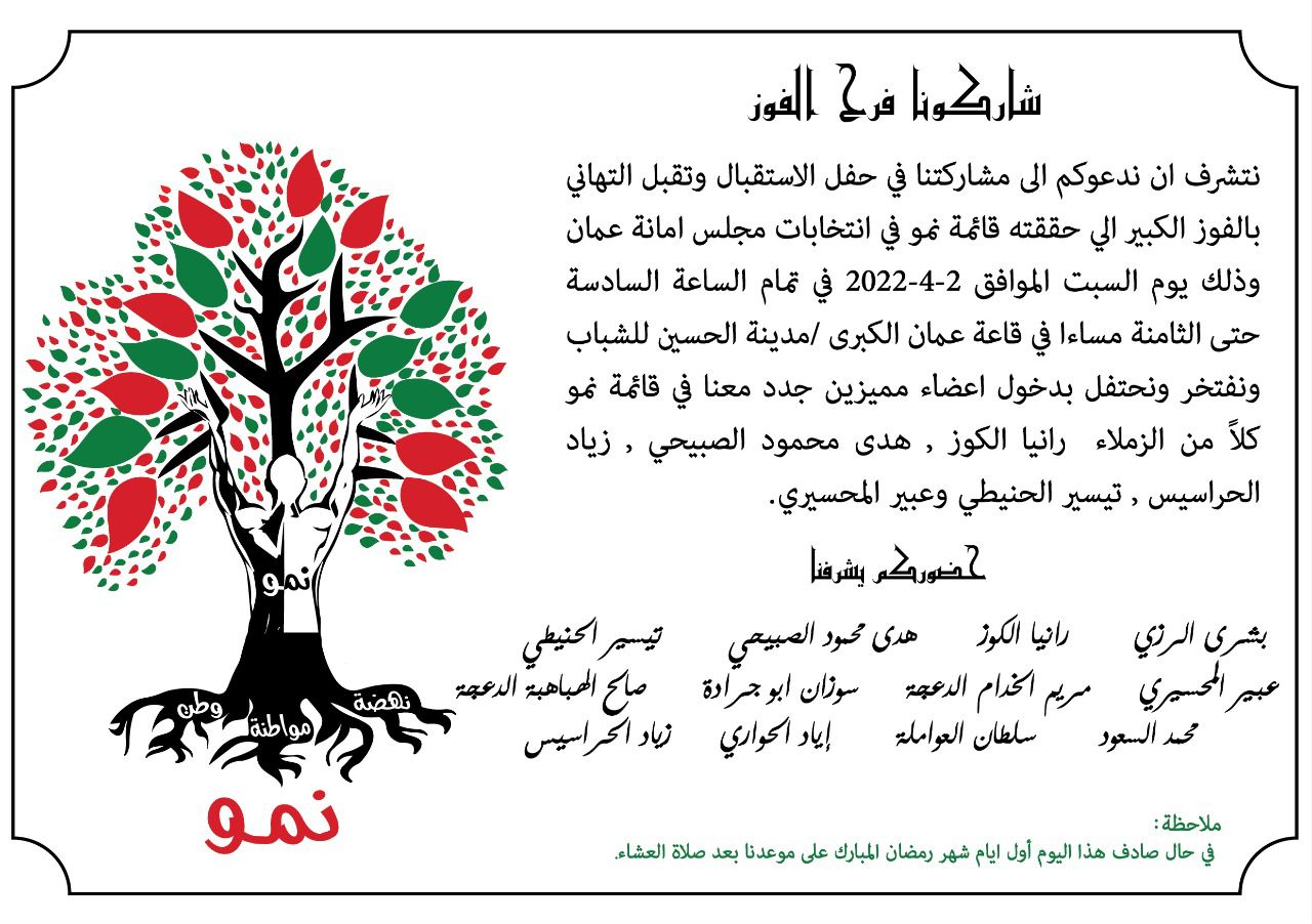 قائمة نمو تتقبل التهاني.. السبت