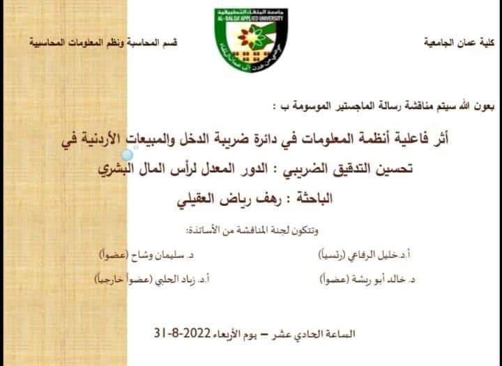 رهف رياض العقيلي.. مبارك الماجستير