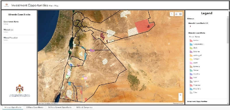 الأردن يطلق خريطة بالثروات المعدنية ومناطق