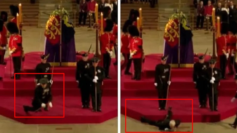 شاهد حارسا عند نعش الملكة اليزابيث