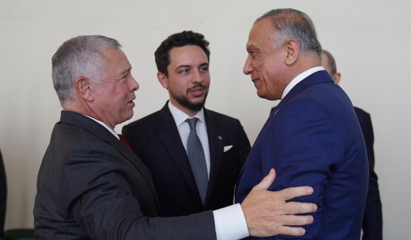 الملك يلتقي الكاظمي ويجدد التأكيد على