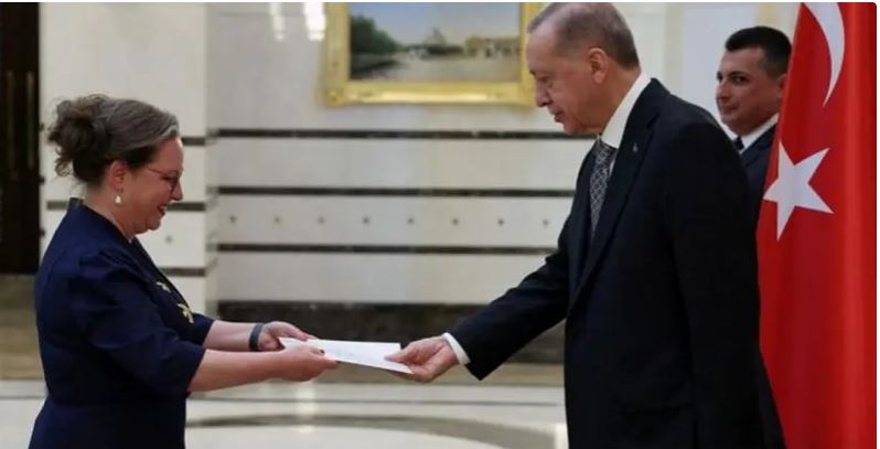 الرئيس التركي يتسلم أوراق اعتماد سفيرة