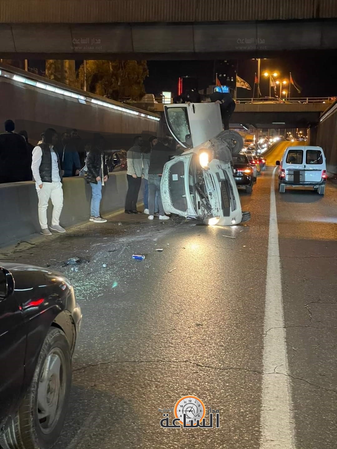 حادث سير داخل نفق دوار الداخلية