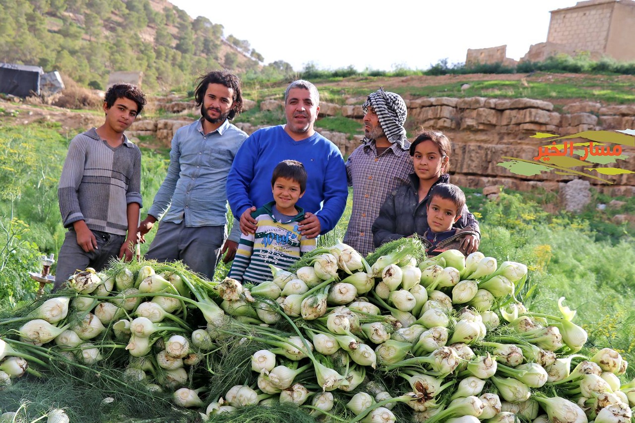 مسار الخير تشارك بجمع محصول الشومر