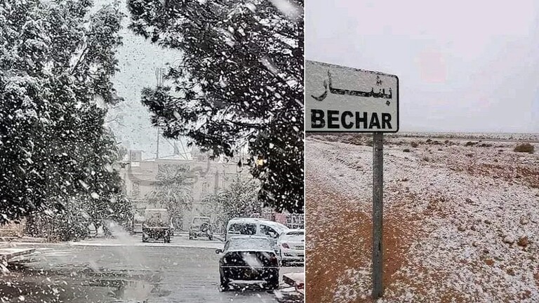 ظاهرة جوية نادرة.. الثلوج تجتاح مدينة