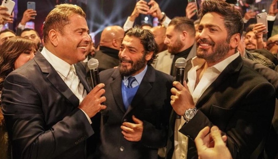 عمرو دياب وتامر حسني يغنيان معا