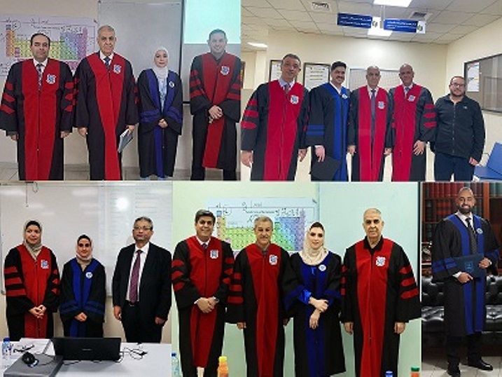 مناقشة 5 رسائل ماجستير في هندسة