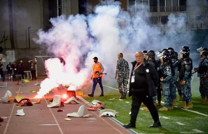 اعمال شغب توقف نهائي الدوري اللبناني