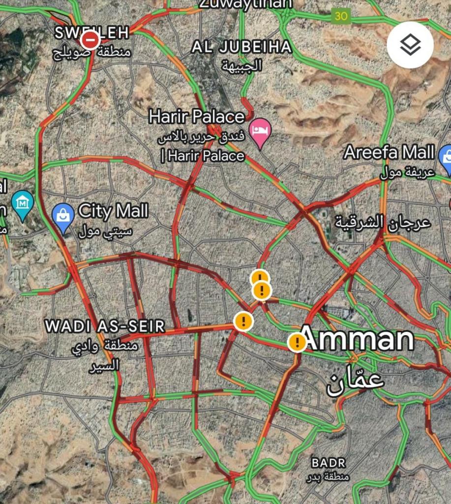 أزمات سير خانقة في شوارع العاصمة