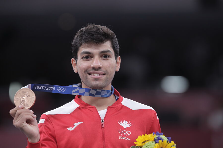 لاعب المنتخب الوطني للكراتيه المصاطفة يظفر