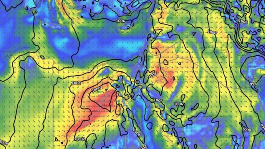 امتداد منخفض جوّي خماسيني يؤثر على