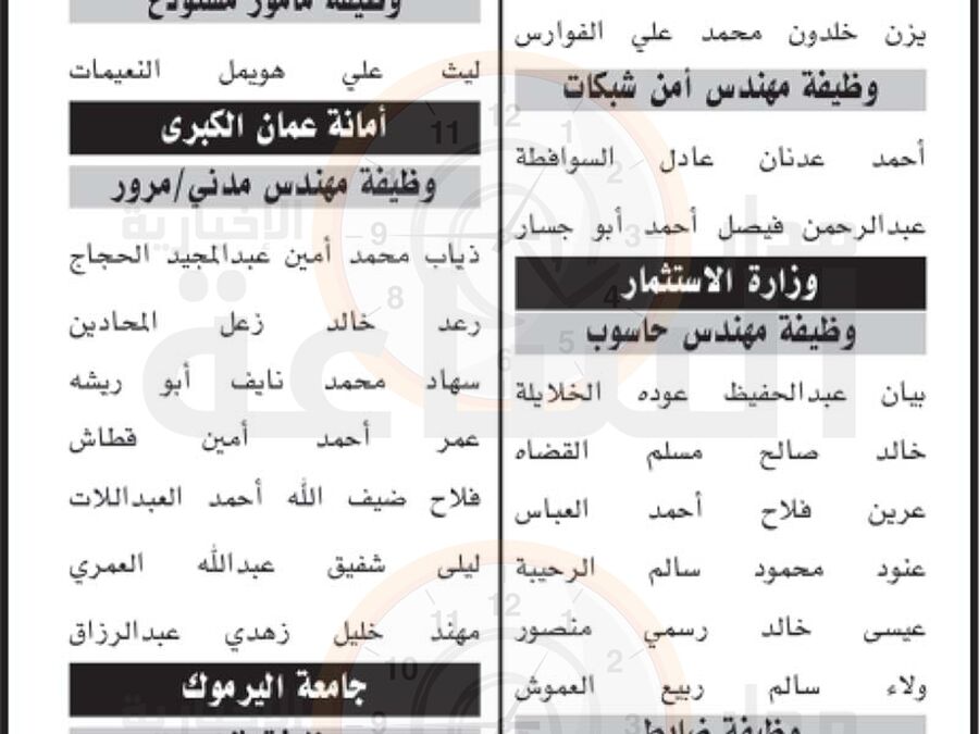 وزارات وبلديات وجامعة تدعو أردنيين للامتحان