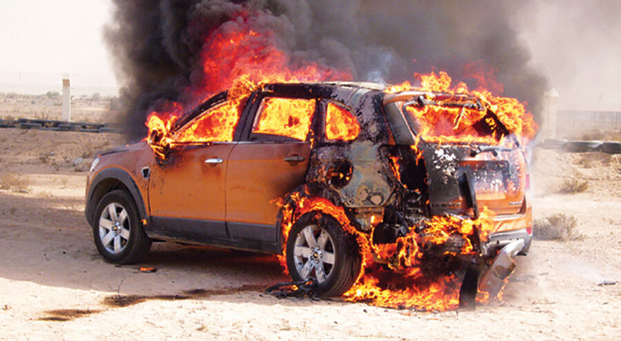 حريق مركبة في البشير.. الأمن: تم