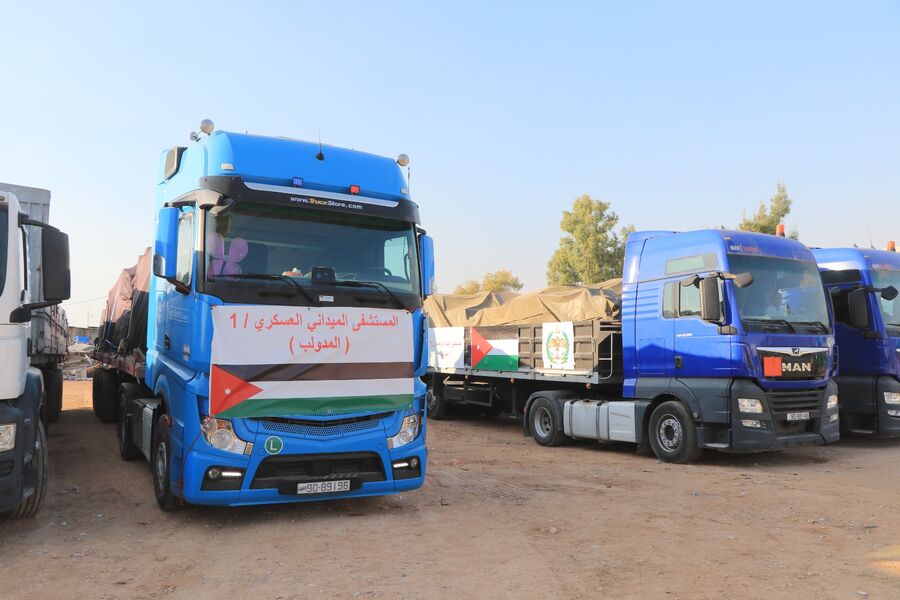 بالفيديو.. وصول المستشفى الميداني الأردني الى