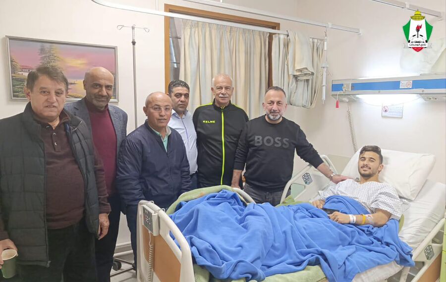 إدارة الوحدات تزور لاعب الفيصلي الشناينة