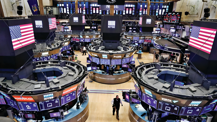 ارتفاع مؤشرات الأسهم الأميركية 450 نقطة