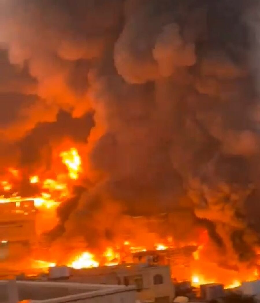 فيديو.. حريق ضخم في فلسطين يشاهد