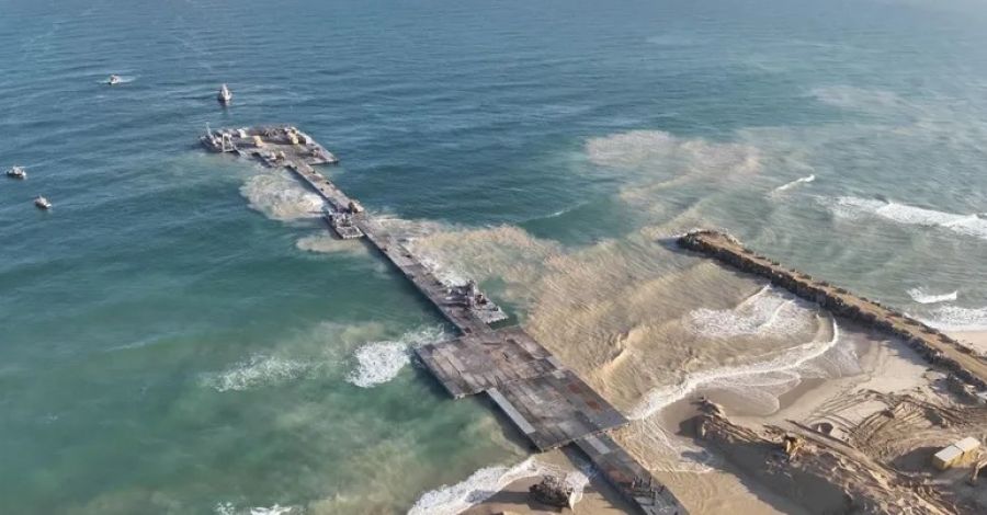 للمرة الثالثة.. إزالة رصيف غزة العائم