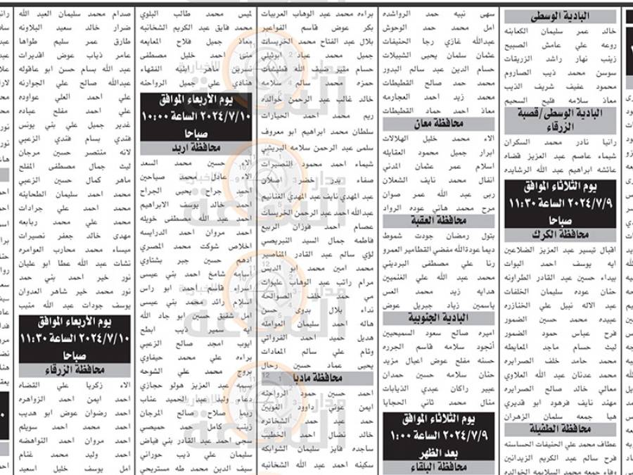 وزارة الصحة تدعو عشرات الأردنيين لامتحان