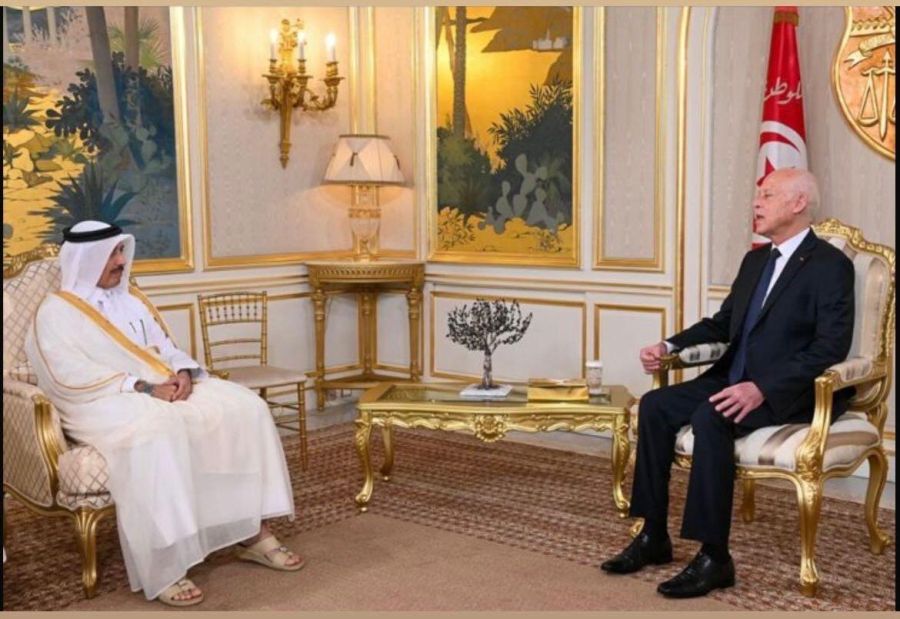 الرئيس التونسي يلتقي السفير القطري زايد
