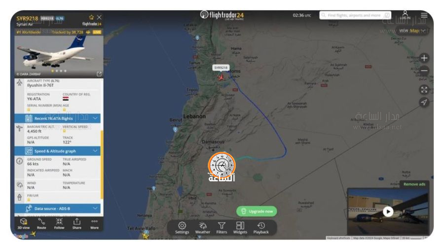 بشار الأسد.. غادر دمشق على طائرة