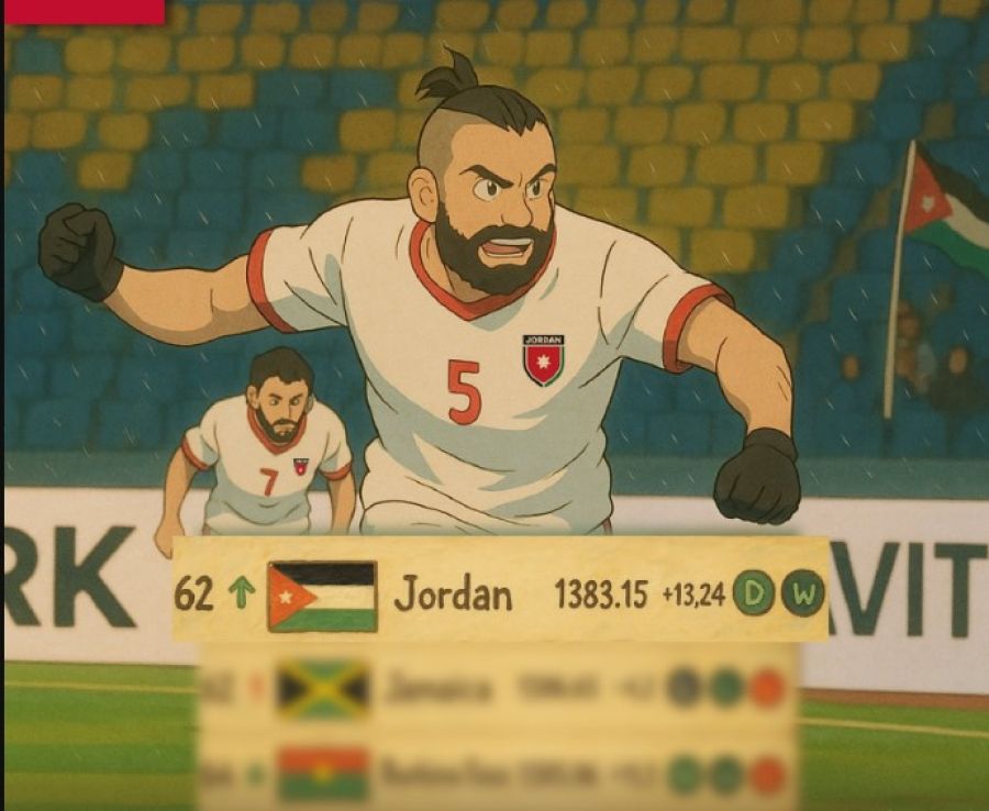 التصنيف العالمي.. النشامى بالمركز 62