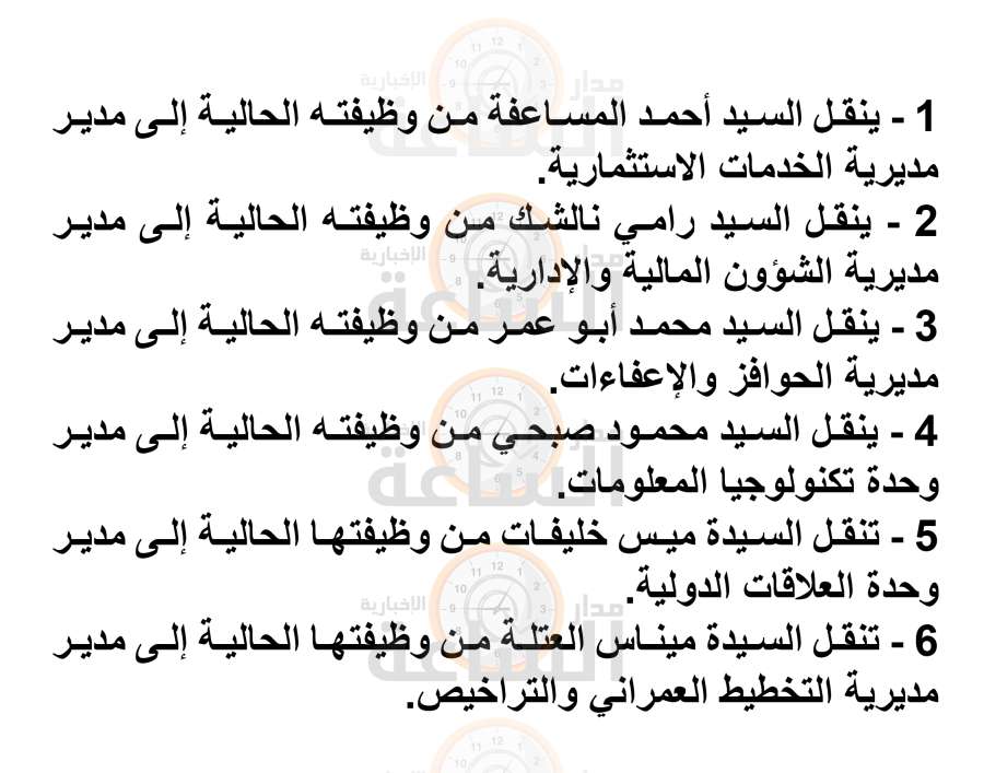 تنقلات وتكليفات لـ 12 مديرا بـ