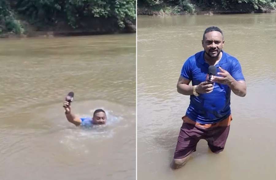 مراسل صحفي يغطي حدث اختفاء طفلة..