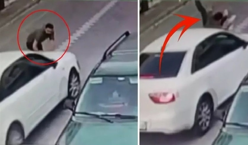 مشهد بطولي.. أب يلقي نفسه أمام