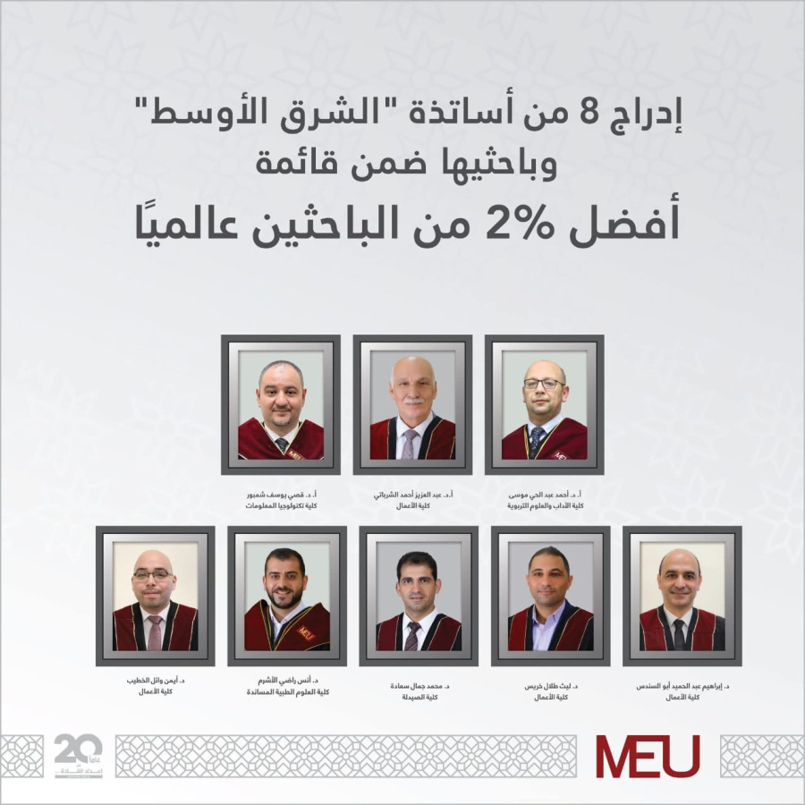 إدراج 8 من أساتذة الشرق الأوسط