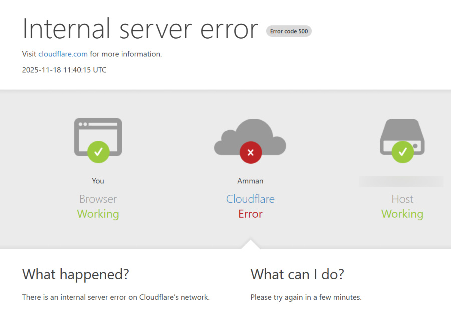 عطل في كلاود فلير يضرب مجموعة