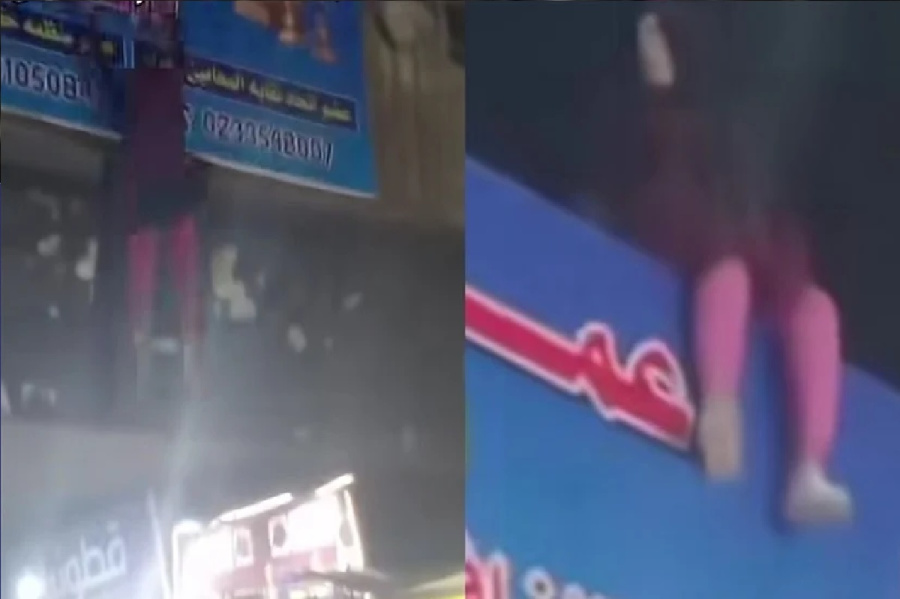 لحظة السقوط المأساوية: سيدة تلقى حتفها