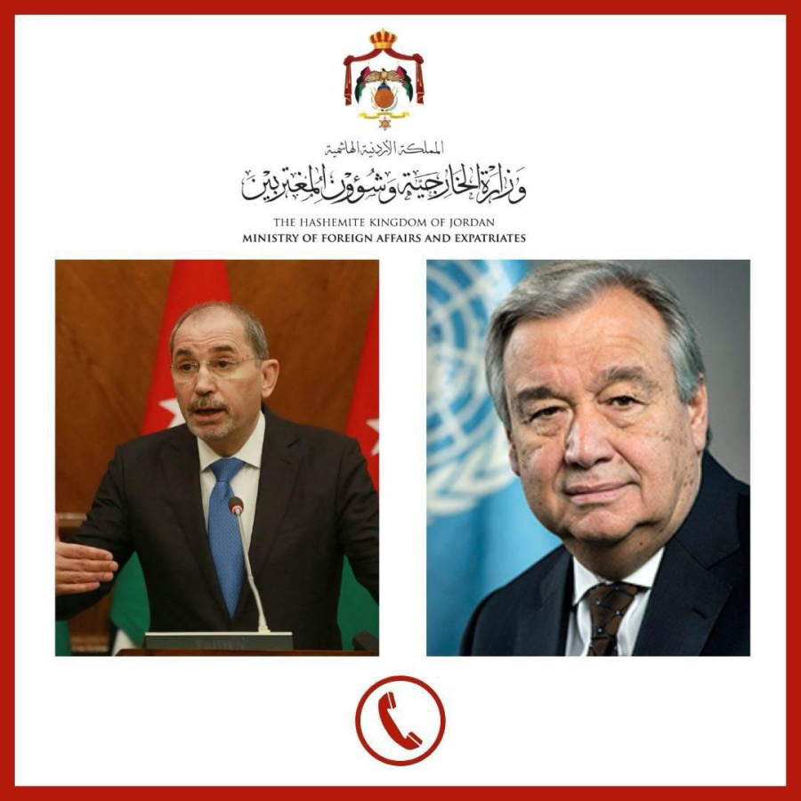 الصفدي يتلقى اتصالا هاتفيا من الأمين