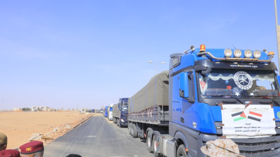 وصول قافلة المساعدات الأردنية إلى الجمهورية