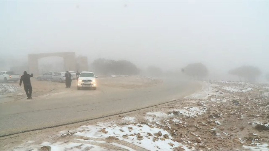 تجدد الهطولات الثلجية فوق مرتفعات الطفيلة