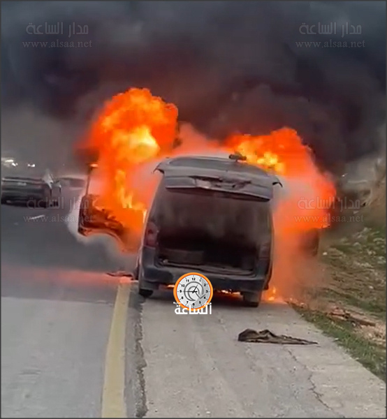 مركبة تحترق.. قرب جامعة فيلادلفيا (فيديو)