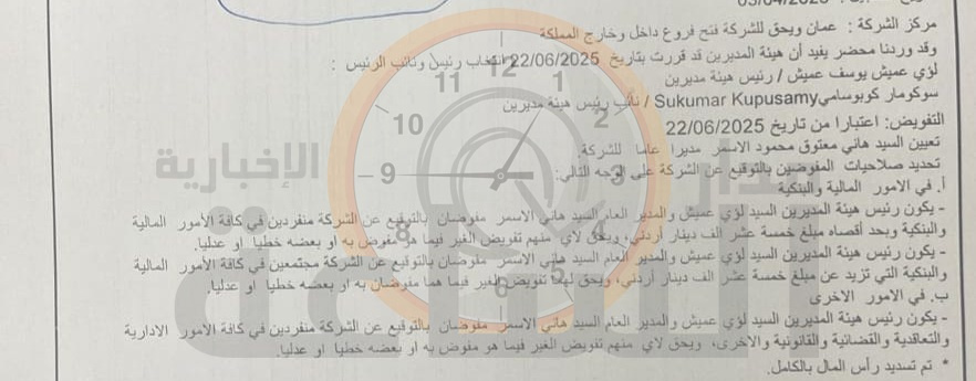 مدار الساعة تكشف رأسمال شركة النحاس