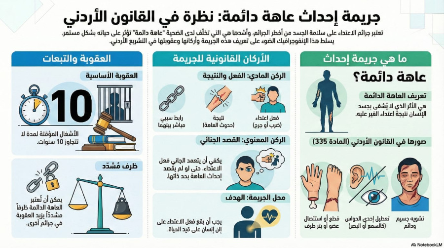 السلسلة القانونية (106): جريمة إحداث عاهة