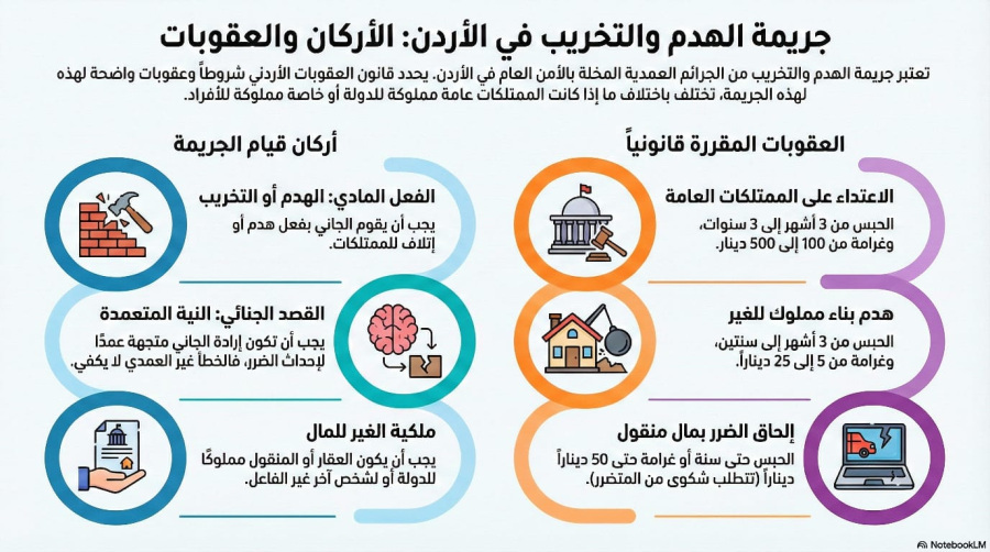 السلسلة القانونية (108): جريمة الهدم والتخريب