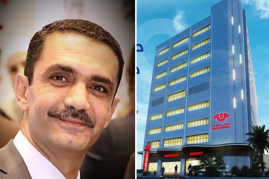 الدكتور فراس الدبوبي وكوادر مستشفى عبد