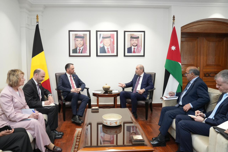 الصفدي يستقبل نظيره البلجيكي (صور)