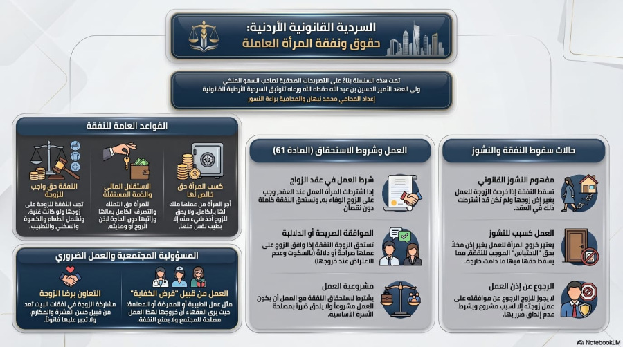 السلسلة القانونية (195): نفقة الزوجة العاملة